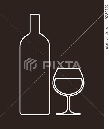 Bottle and glass of alcohol Bottle and glass of alcohol 9289102