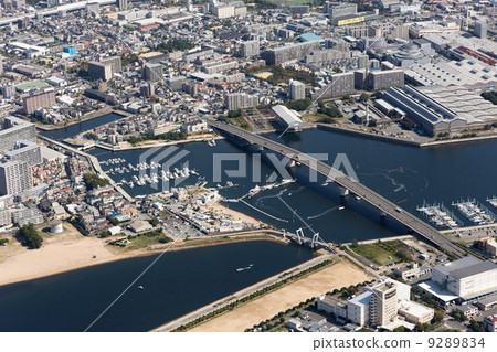 Aerial view of Nishinomiya marina 9289834