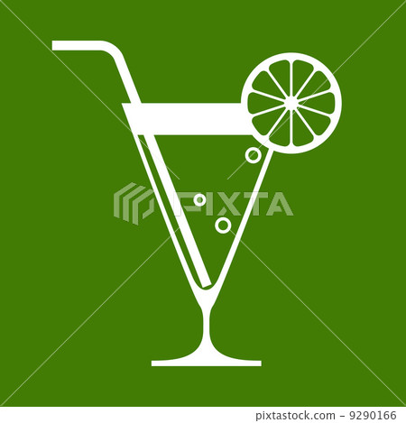 Cocktail glasses with lemon and drinking straw 9290166