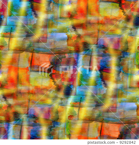 tones background orange, blue ornament, watercolor art seamless 9292842