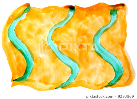 watercolor art yellow green isolated on white for your design 9293869