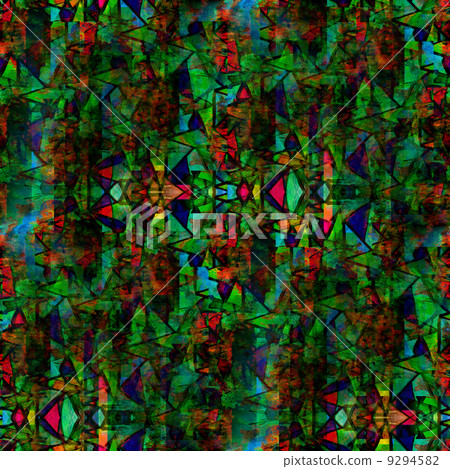 bright green red mosaic background seamless handmade watercolor 9294582