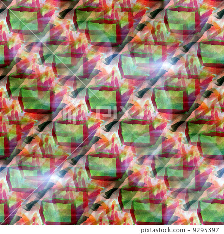 glare from abstract watercolor red, green, pink seamless texture 9295397