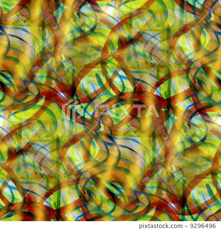tones background green, red, lines ornament watercolor art seaml 9296496