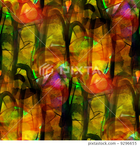 sunlight seamless cubism yellow green abstract art Picasso textu 9296655