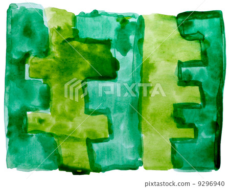 art green, ornament watercolor isolated for your design art green, ornament watercolor isolated for your design 9296940