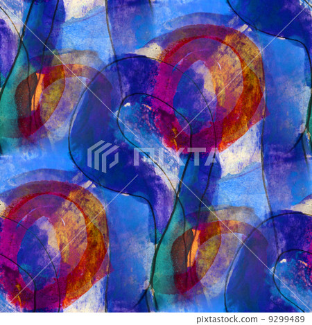 seamless blue, red cubism abstract art Picasso texture watercolo 9299489