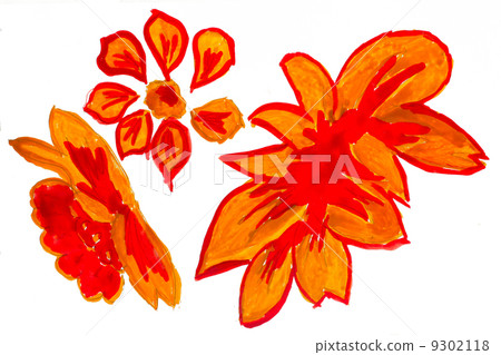 abstract yellow red orange floral watercolor flowers paint pictu abstract yellow red orange floral watercolor flowers paint pictu 9302118