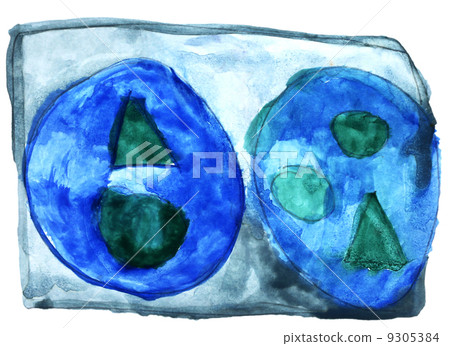 abstract blue, green isolated watercolor stain abstract blue, green isolated watercolor stain 9305384