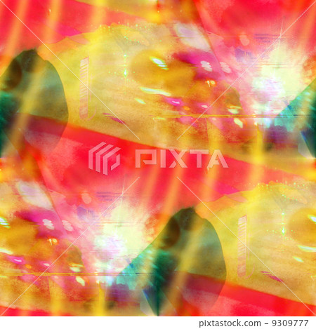 tones art seamless red, yellow, green texture background, waterc 9309777