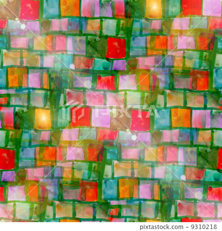 sun glare grunge texture, watercolor green red seamless backgrou 9310218
