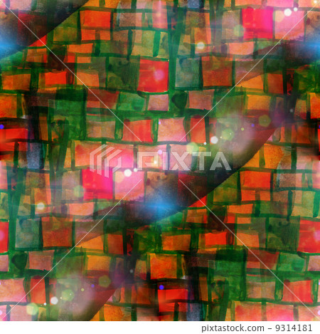sunlight grunge band orange, green, cell texture, watercolor sea 9314181