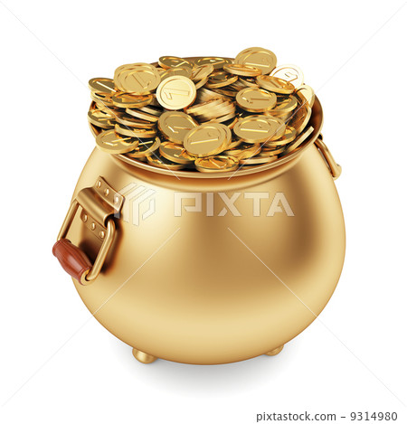 pot of gold coins 9314980