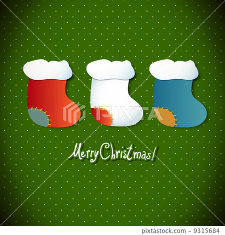 New Year boots. Vector greeting card 9315684