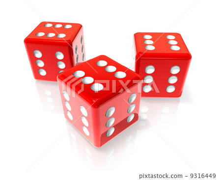 Six red dices 9316449