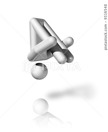 Gymnastics Trampoline 3D symbol Gymnastics Trampoline 3D symbol 9316548