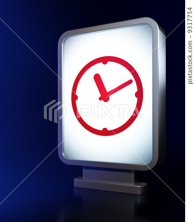 Time concept: Clock on billboard background 9317754
