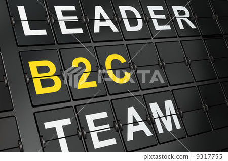 Business concept: B2c on airport board background Business concept: B2c on airport board background 9317755