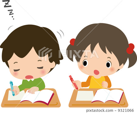 在上課期間打瞌睡的小學男孩 在上課期間打瞌睡的小學男孩 9321066
