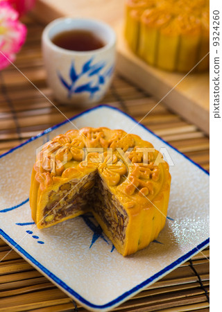 Mooncake for Chinese mid autumn festival foods. The Chinese word Mooncake for Chinese mid autumn festival foods. The Chinese word 9324260