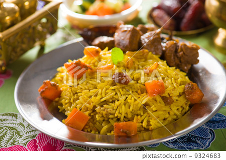 arabic rice, ramadan foods in middle east usually served with ta 9324683