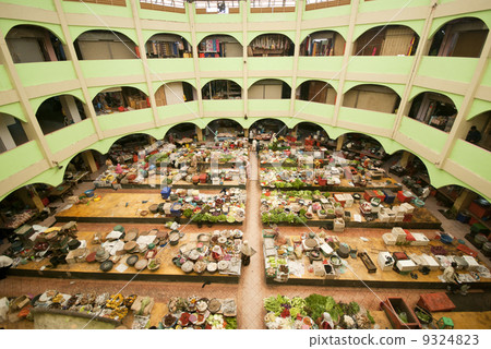 wide angle photo of site Khatijah market at malaysia 9324823