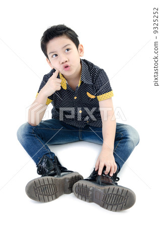 Asian Cute boy isolate on white background . 9325252