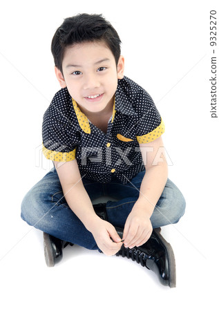 asian little boy isolate on white background . asian little boy isolate on white background . 9325270