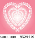 Shine white lace heart on pink background, valentine or wedding design 9329410