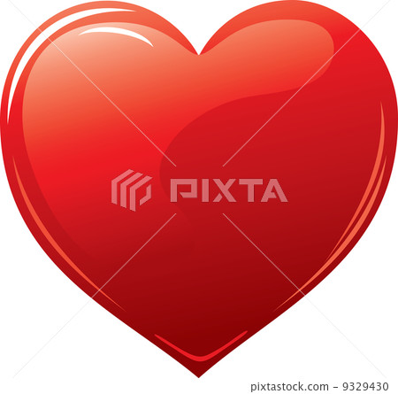 Red Heart, Isolated On White Background 9329430