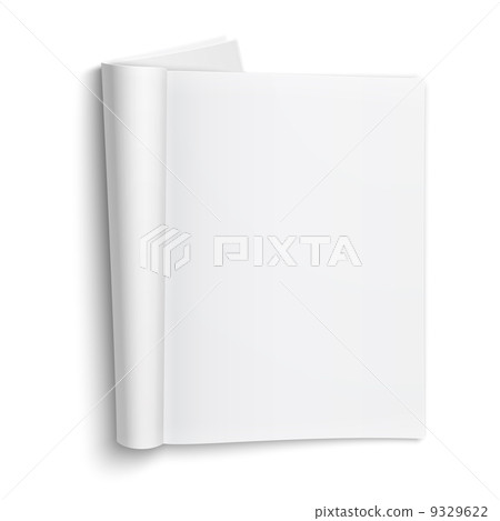 Blank open magazine template with soft shadows. 9329622