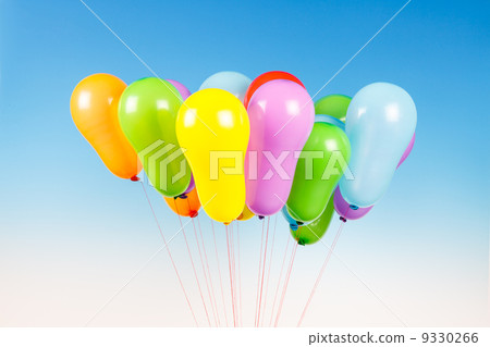 colorful balloons in the spring sky 9330266