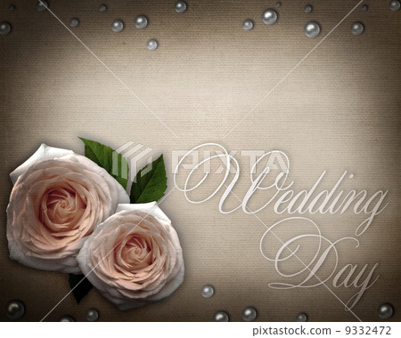 Wedding card with roses in beige 9332472