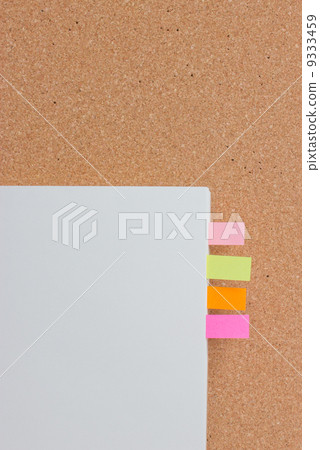 Sticky Reminder On Notepad With Corkboard. Sticky Reminder On Notepad With Corkboard. 9333459