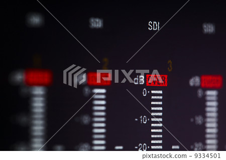 Display of the professional video recorder with warning Over signal. Display of the professional video recorder with warning Over signal. 9334501