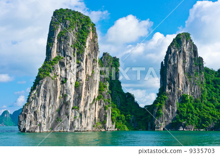 Mountain island in Halong Bay 9335703