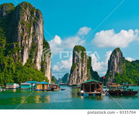 Floating fishing village in Halong Bay, Vietnam 9335704