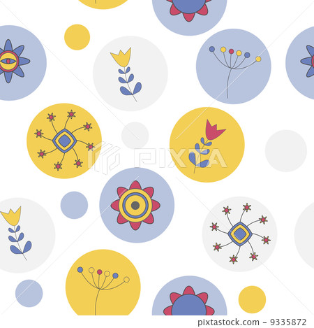 Abstract Cute Background  Flower Seamless Pattern Vector Illustr 9335872