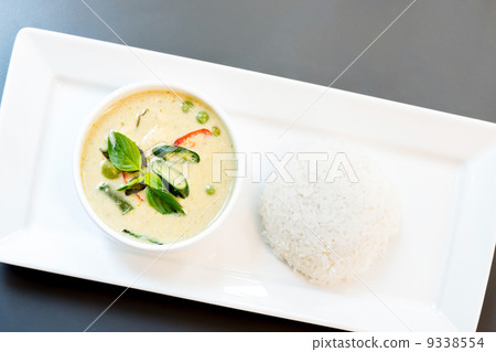 Green Curry with jasmine rice 9338554