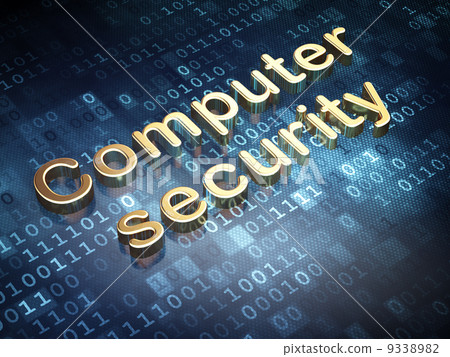Security concept: Golden Computer Security on digital background Security concept: Golden Computer Security on digital background 9338982