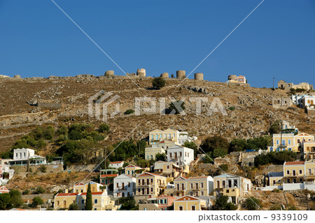 Symi village on island of Symi near island of Rhodes (Greece). T 9339109
