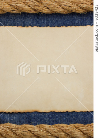 ship ropes on jeans background 9339425