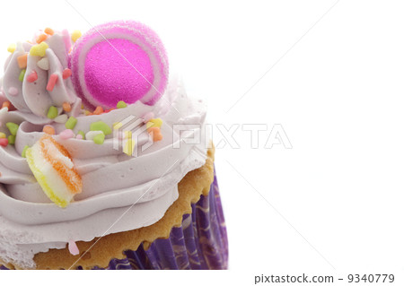 purple cupcake isolated in white background purple cupcake isolated in white background 9340779