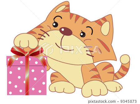 Present box and cat Present box and cat 9345873