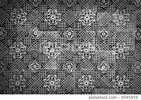 Grunge background with oriental ornaments . 9345959