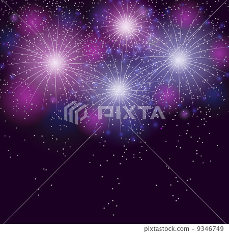 Glossy Fireworks Background Vector Illustration 9346749
