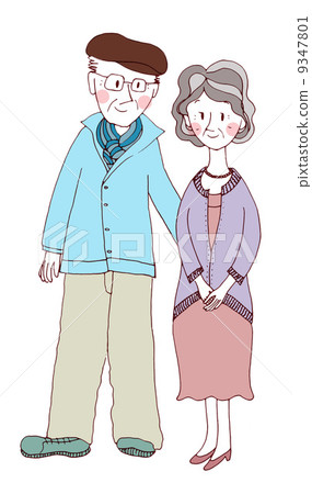 年長夫婦(男性正在處理女性) 年長夫婦(男性正在處理女性) 9347801