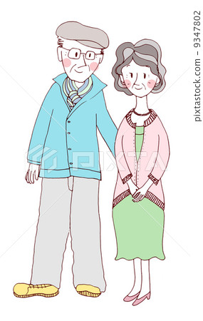 年長夫婦(男性正在處理女性) 年長夫婦(男性正在處理女性) 9347802
