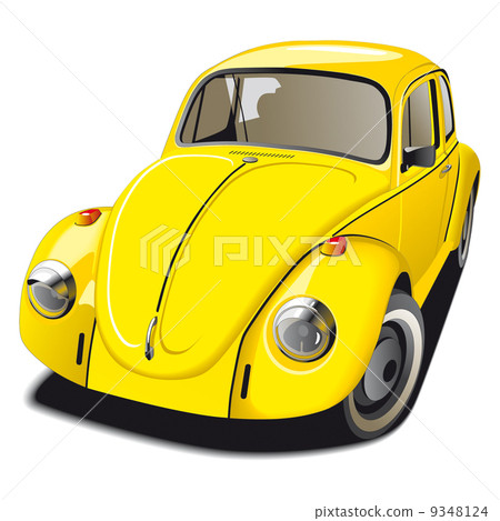 Old-fashioned yellow car Old-fashioned yellow car 9348124