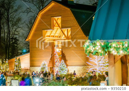 visitors viewing live nativity play during christmas 9350210
